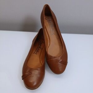 Zodiac Ballet Flats Shoes Women 8.5 Brown Leather Round Toe Coquette Cottagecore